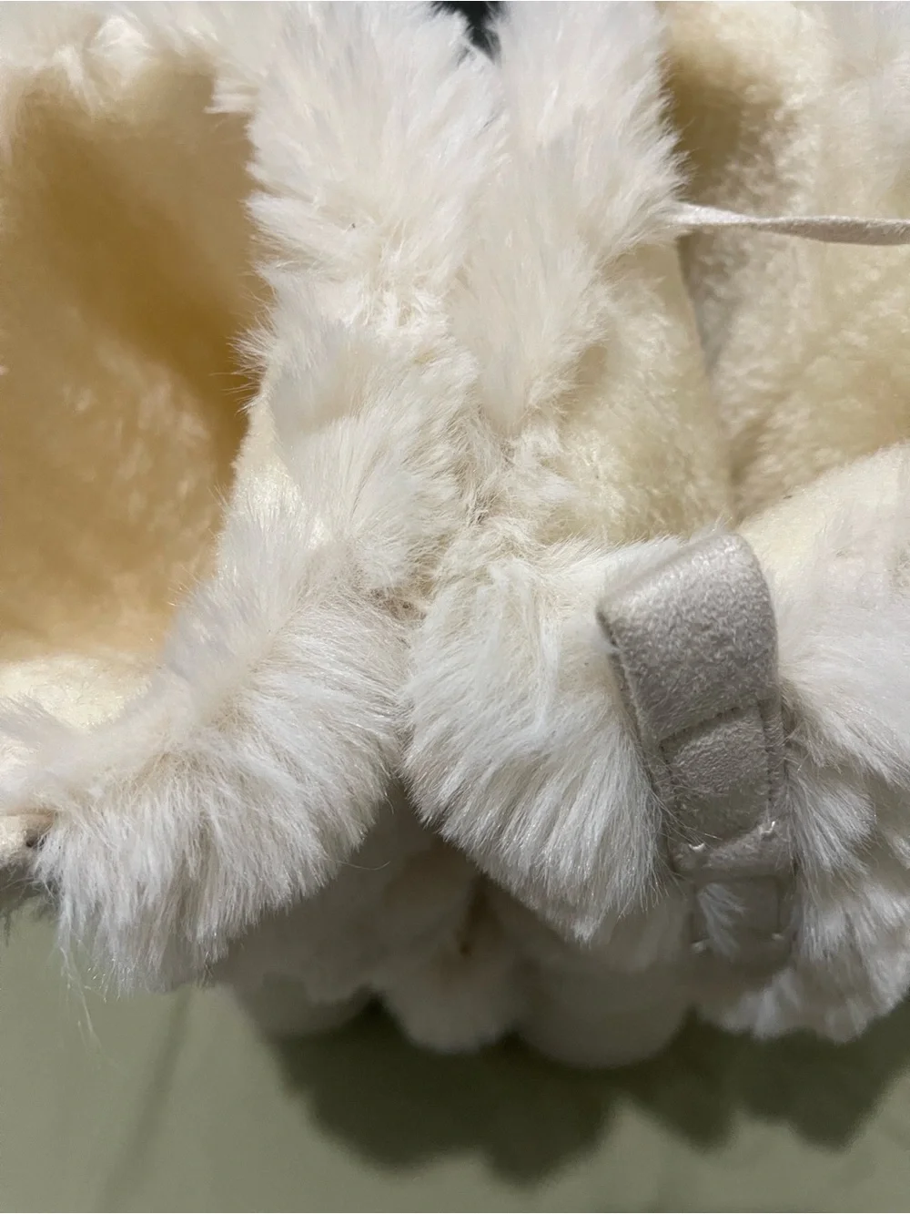 Cream Faux-Fur Winter Boots with Pom-Pom Ties